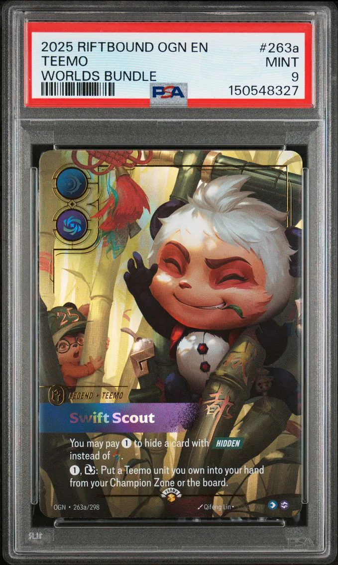 2025 #263a Teemo - Swift Scout PSA 9 Riftbound: League of Legends Ogn-Origins