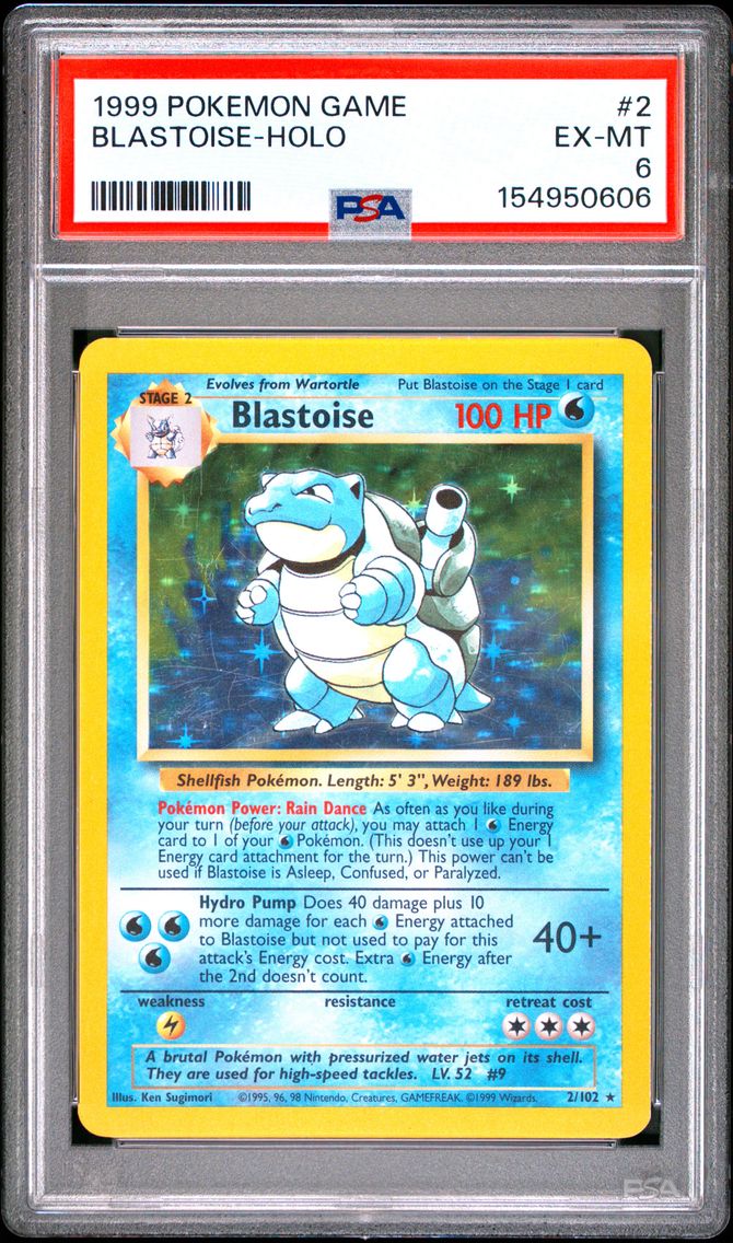 1999 #2 Blastoise-Holo PSA 6 Game