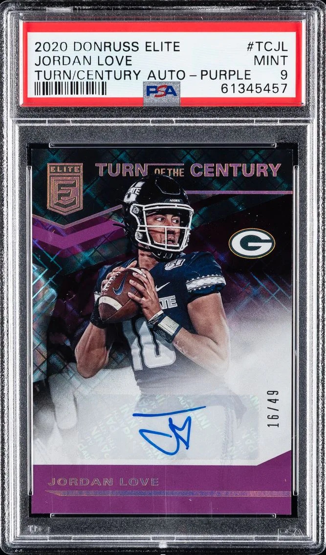 2020 #TCJL Jordan Love PSA 9 Panini Donruss Elite Turn of the Century Autographs