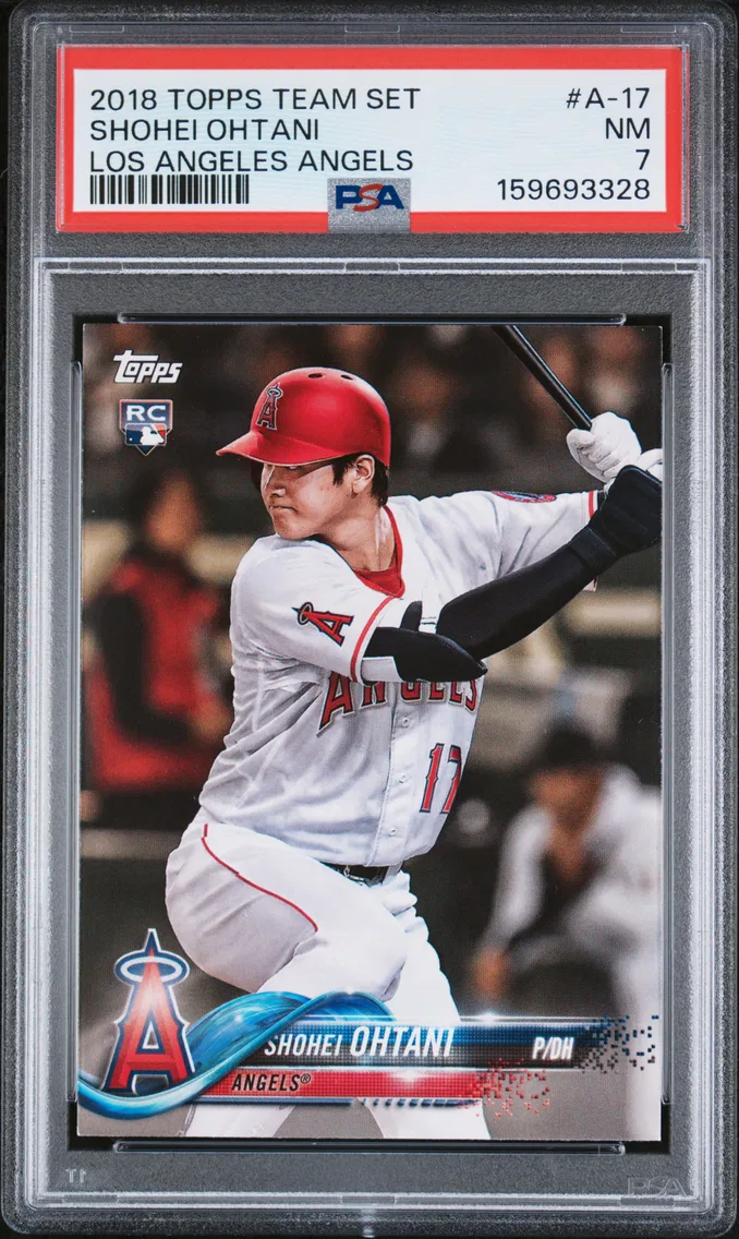 2018 #A-17 Shohei Ohtani PSA 7 Topps Team Set los Angeles Angels