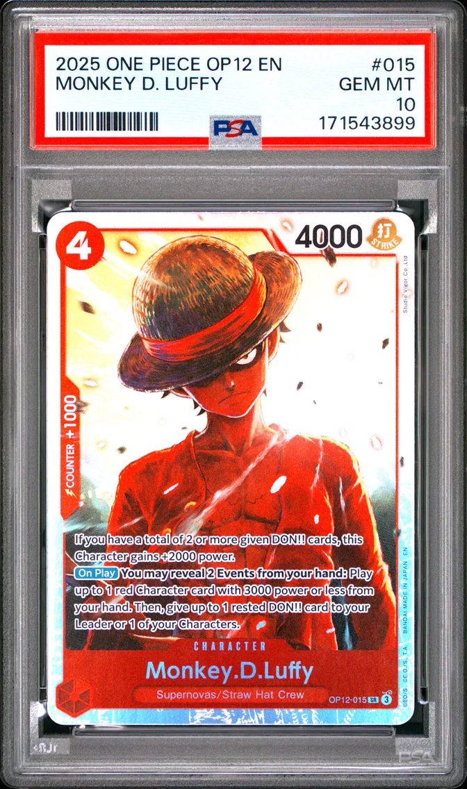 2025 #015 Monkey D. Luffy PSA 10 One Piece OP12-Legacy of the Master