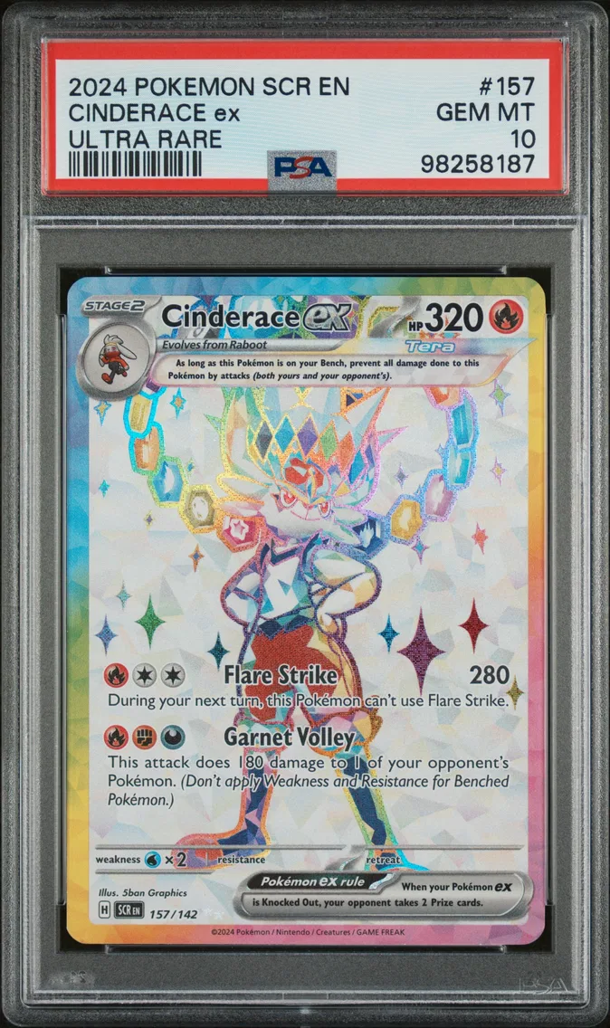 2024 #157 Cinderace EX PSA 10 Scr EN-Stellar Crown