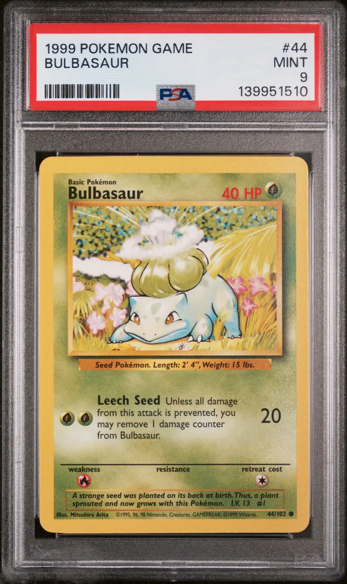 1999 #44 Bulbasaur PSA 9 Game