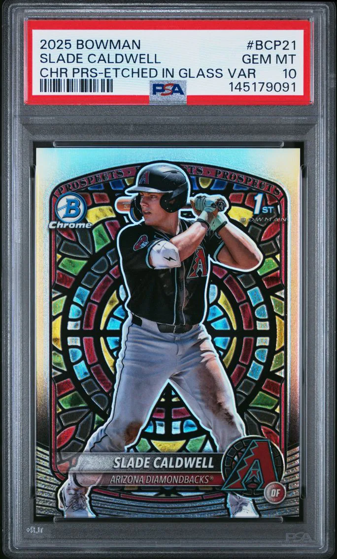 2025 #BCP21 SLADE CALDWELL PSA 10 Bowman Chrome Prospects