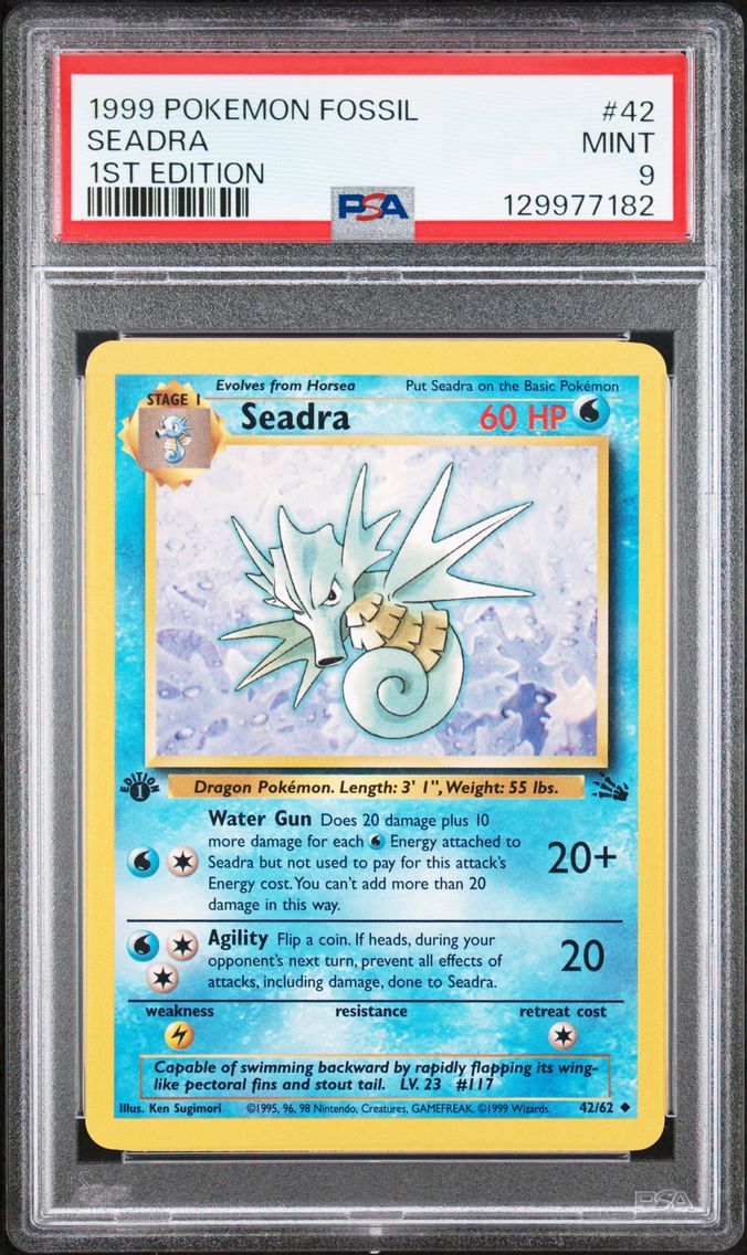 1999 #42 Seadra 1st Edition PSA 9 Fossil