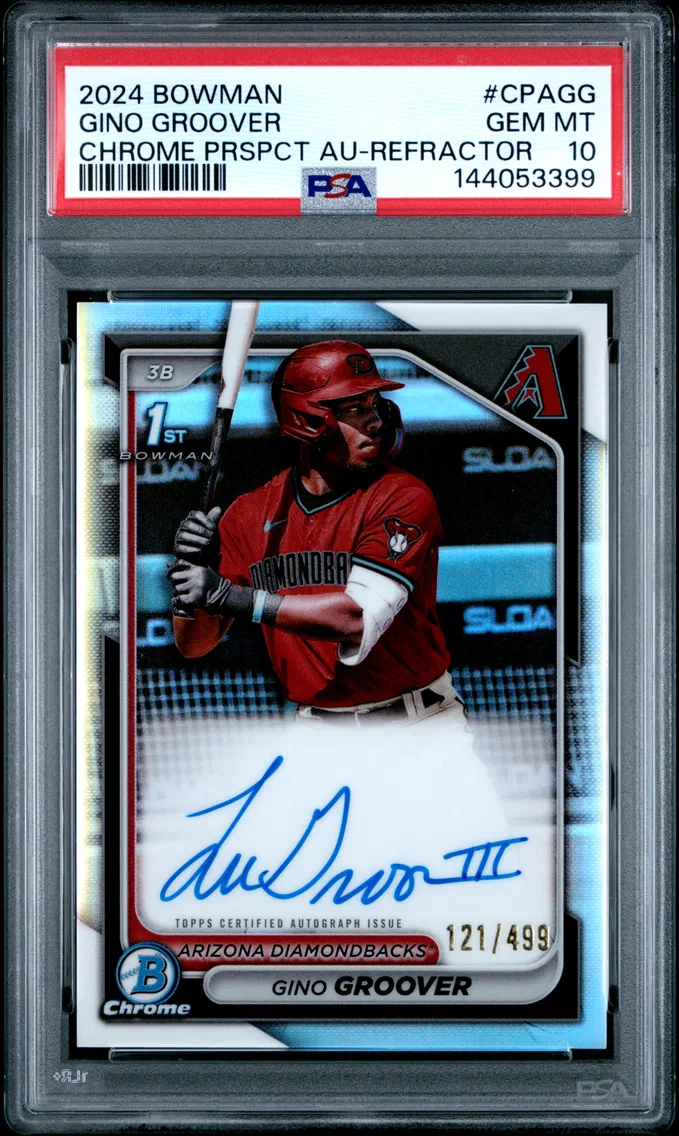 2024 #CPAGG GINO GROOVER PSA 10 Bowman Chrome Prospect Autographs