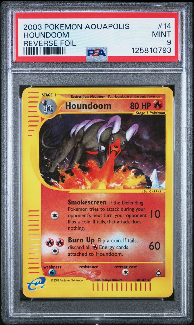 2003 #14 Houndoom-Reverse Foil PSA 9 Aquapolis Pokemon