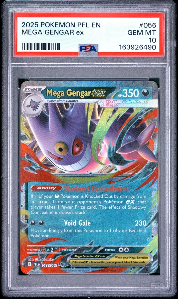2025 Pokemon Pfl EN-Phantasmal Flames Mega Gengar EX Pfl EN-Phantasmal Flames #056 PSA 10