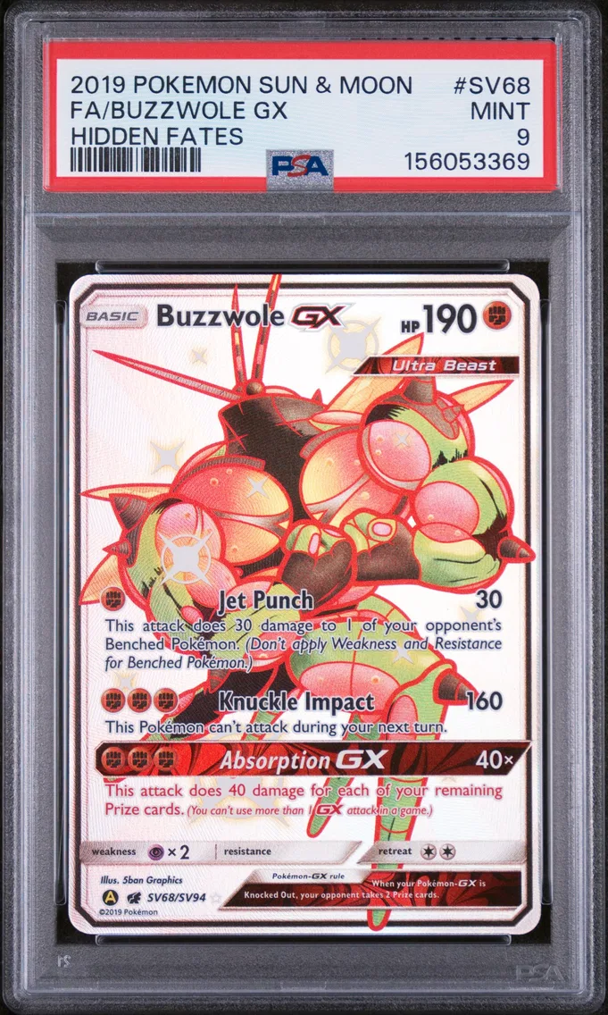 2019 #SV68 Full Art/Buzzwole GX PSA 9 Sun & Moon Hidden Fates
