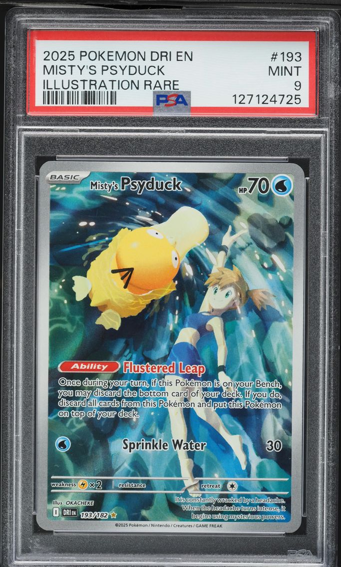 2025 #193 Misty's Psyduck PSA 9 Dri EN-Destined Rivals Pokemon