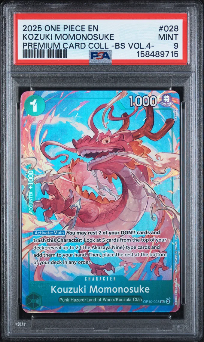 2025 #028 KOZUKI MOMONOSUKE PSA 9 One Piece Premium Card Collection -Best Selection Vol.4 -