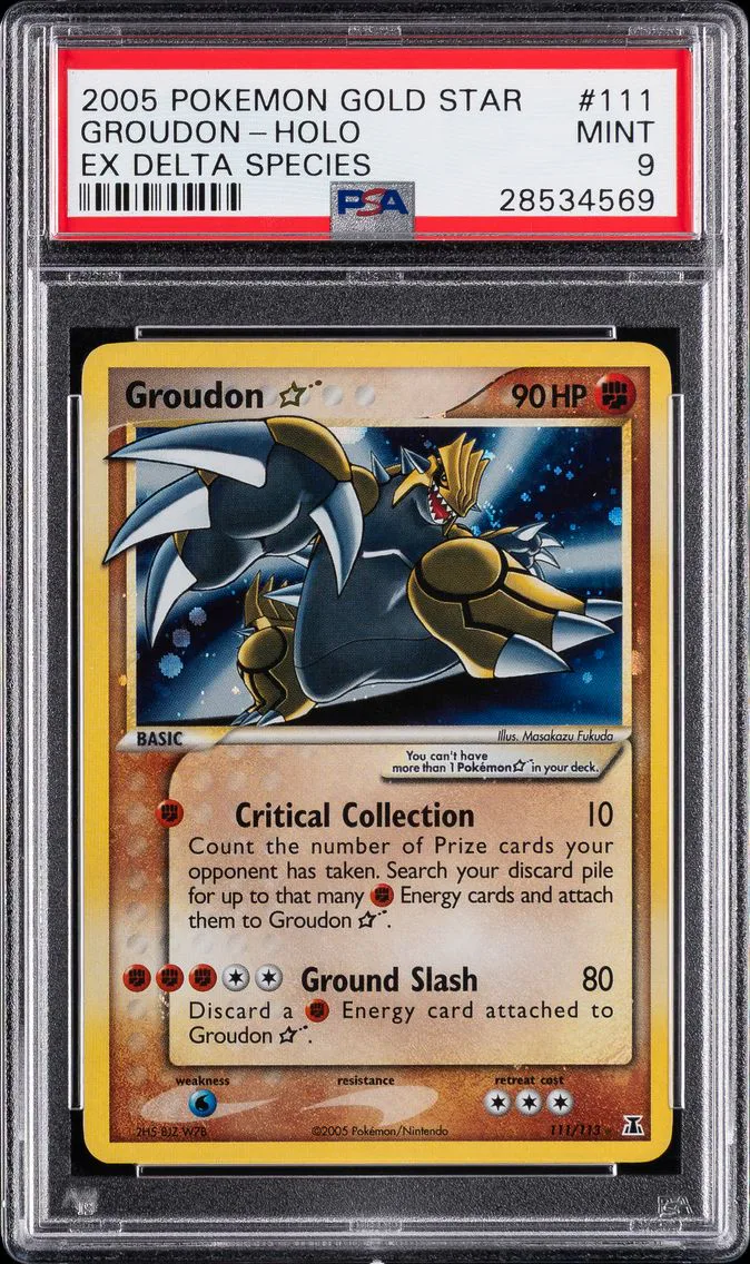 2005 #111 Groudon-Holo PSA 9 EX Delta Species Pokemon