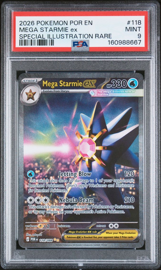 2026 #118 Mega Starmie EX PSA 9 Por EN-Perfect Order