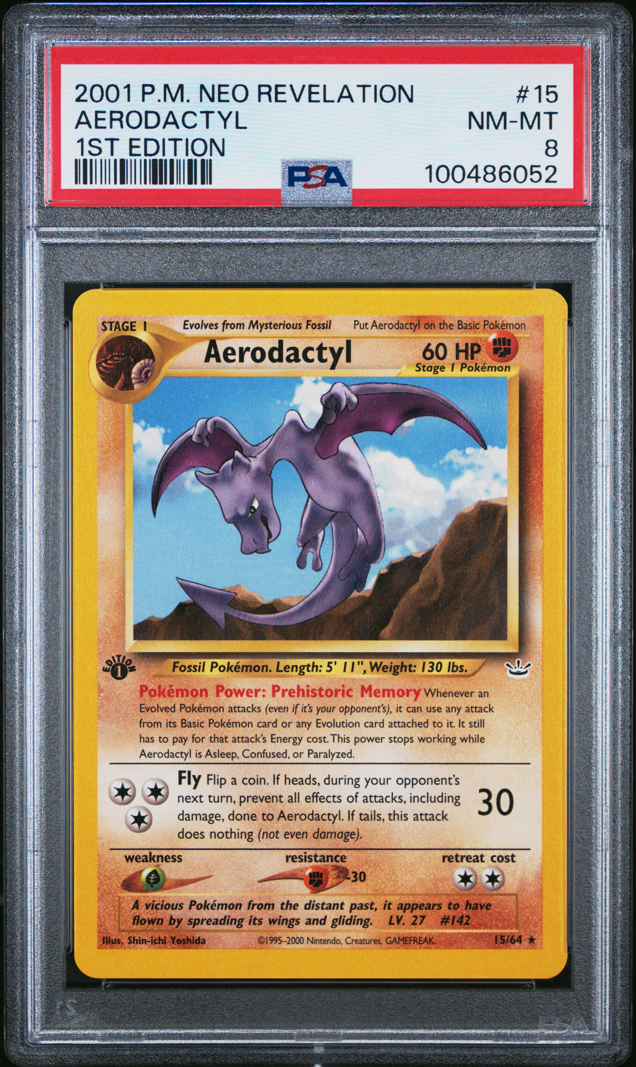 2001 #15 Aerodactyl 1st Edition PSA 8 Neo Revelation