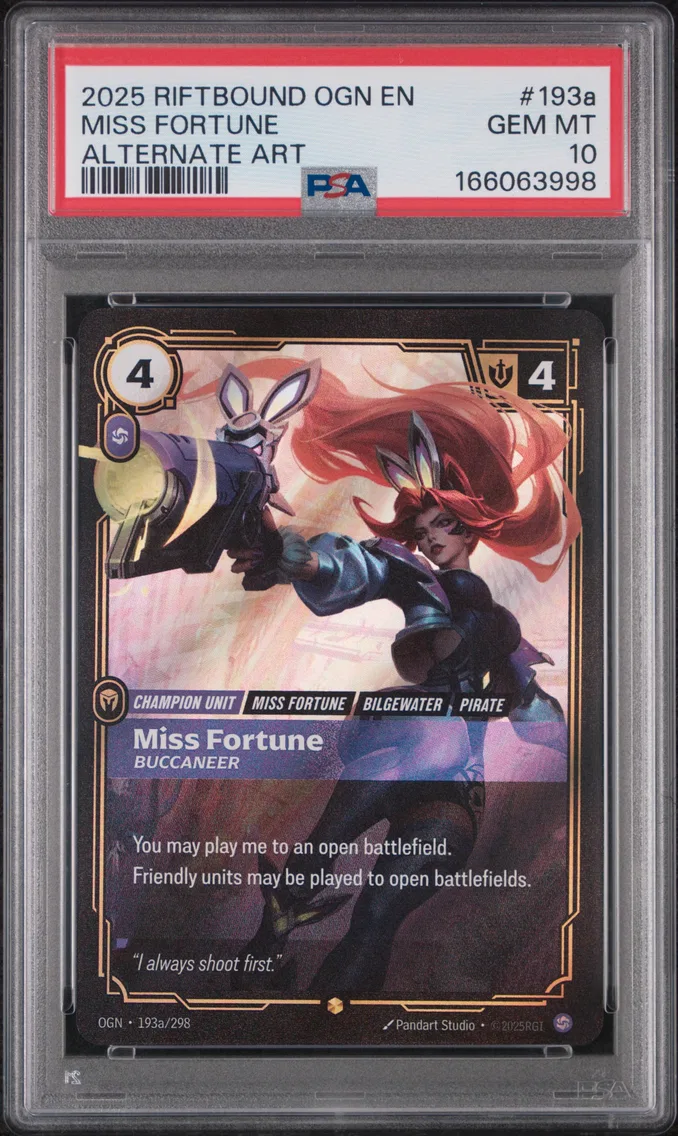 2025 #193a Miss Fortune - Buccaneer PSA 10 Riftbound: League of Legends Ogn-Origins