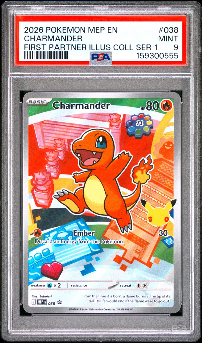 2026 #038 Charmander PSA 9 Mep EN-Me Black Star Promo