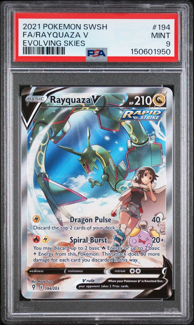 2021 #194 Full Art/Rayquaza V PSA 9 Sword & Shield Evolving Skies