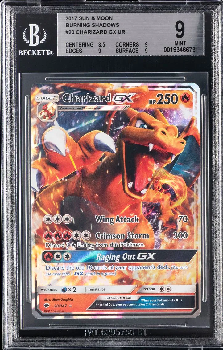 2017 #20 Charizard GX BGS 9 Sun & Moon Burning Shadows Pokemon