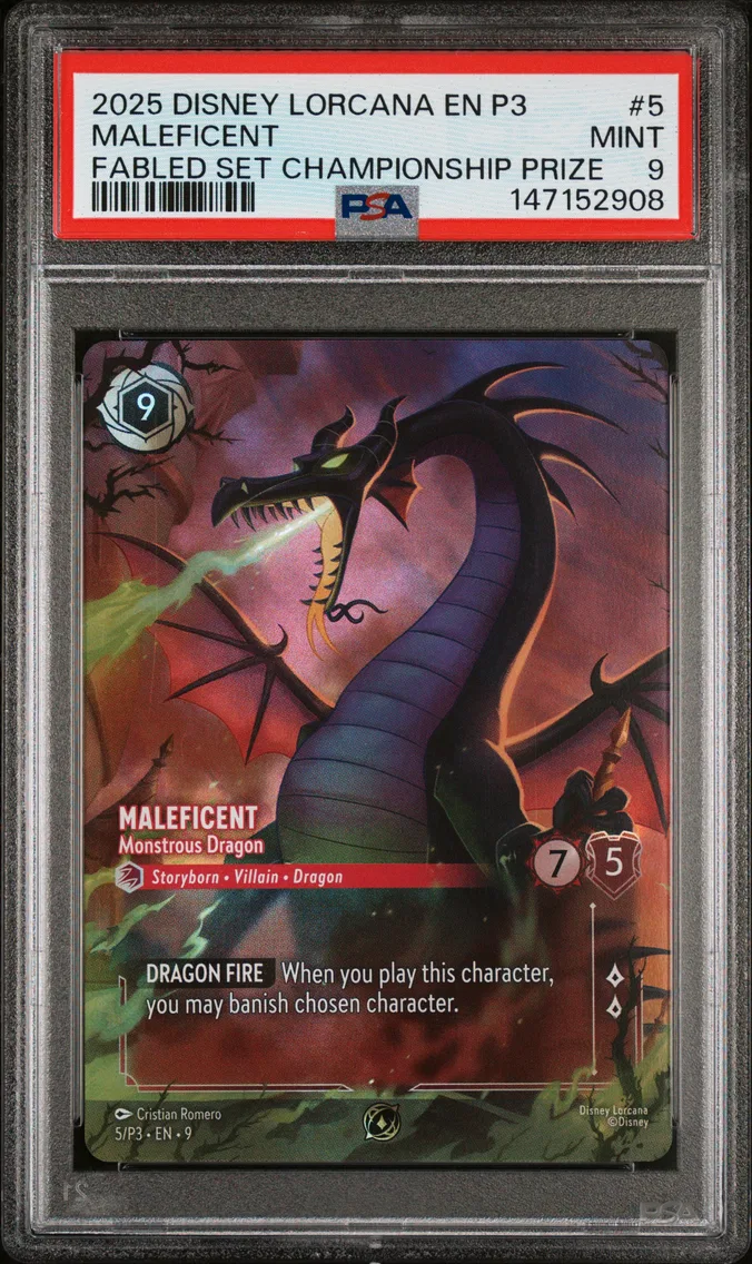 2025 #5 Maleficent - Monstrous Dragon PSA 9 Disney Lorcana EN P3-Promo