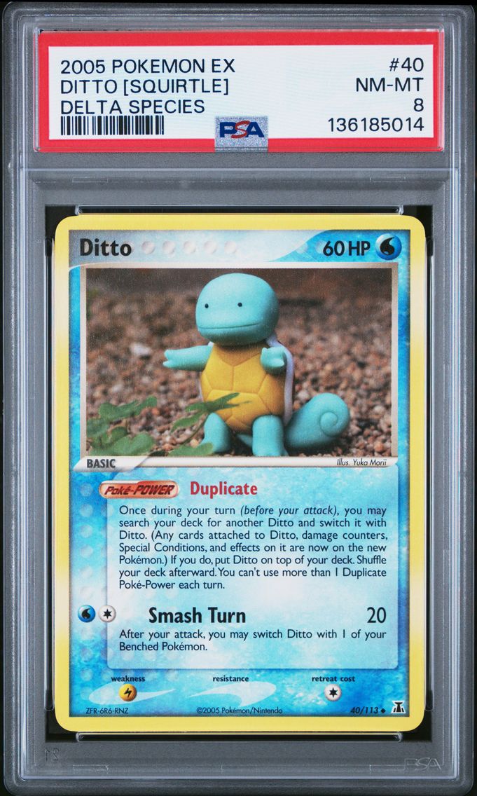 2005 #40 Ditto [Squirtle] PSA 8 EX Delta Species Pokemon