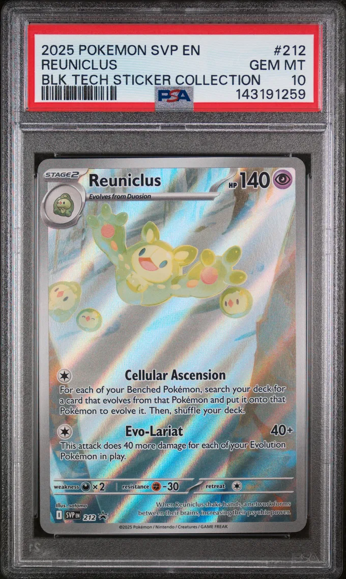 2025 #212 Reuniclus PSA 10 Svp EN-SV Black Star Promo