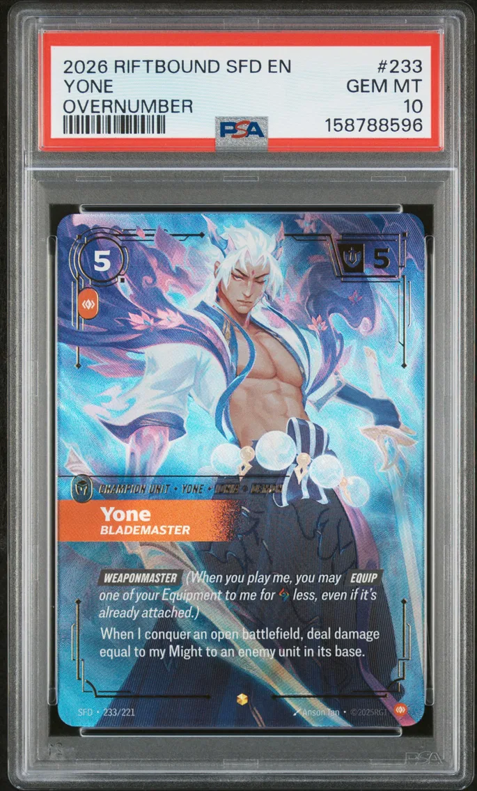 2026 #233 Yone - Blademaster PSA 10 Riftbound: League of Legends Sfd-Spiritforged