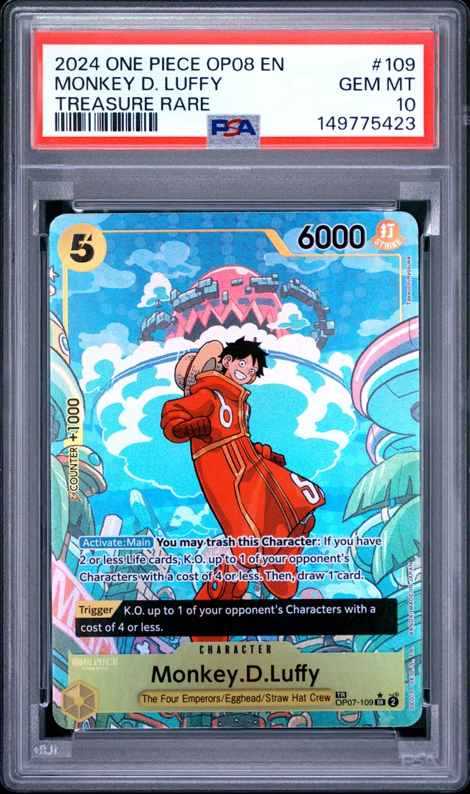 2024 #109 Monkey D. Luffy PSA 10 One Piece OP08-Two Legends