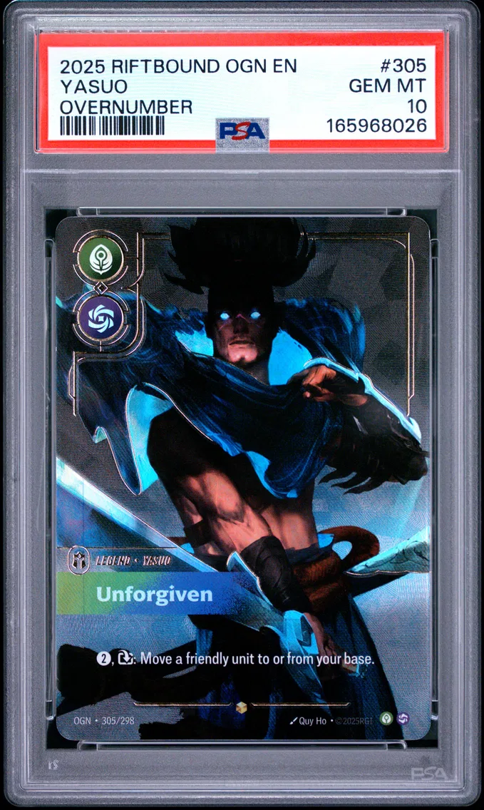 2025 #305 Yasuo - Unforgiven PSA 10 Riftbound: League of Legends Ogn-Origins