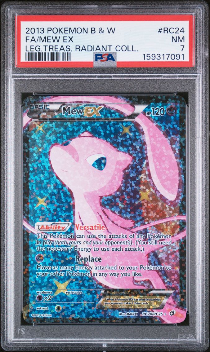 2013 #RC24 Full Art/Mew EX PSA 7 Black & White Legendary Treasures Radiant Collection