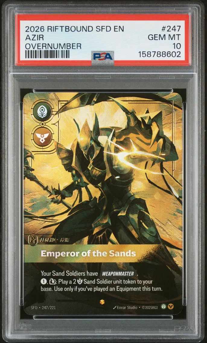 2026 #247 Azir - Emperor of the Sands PSA 10 Riftbound: League of Legends Sfd-Spiritforged