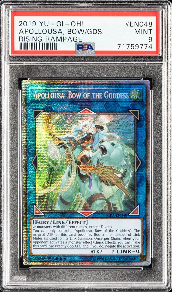 #EN048 APOLLOUSA; BOW OF THE GODDESS 2019 YU-GI-OH! RISING RAMPAGE PSA 9