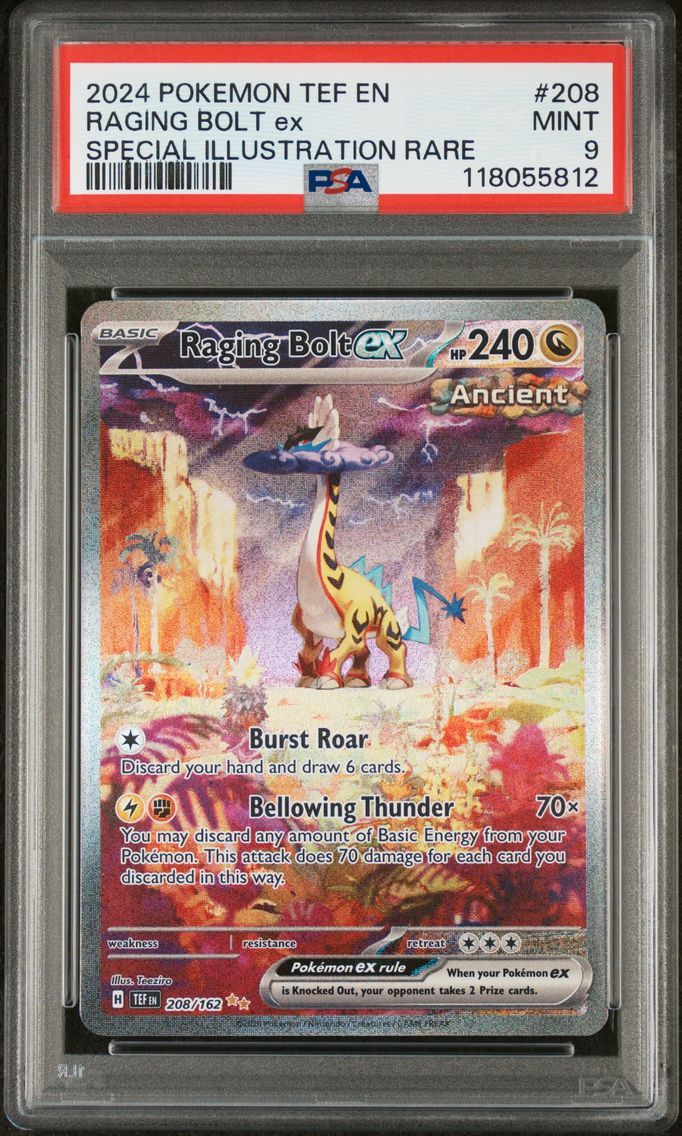 2024 #208 Raging Bolt EX PSA 9 Tef EN-Temporal Forces Pokemon