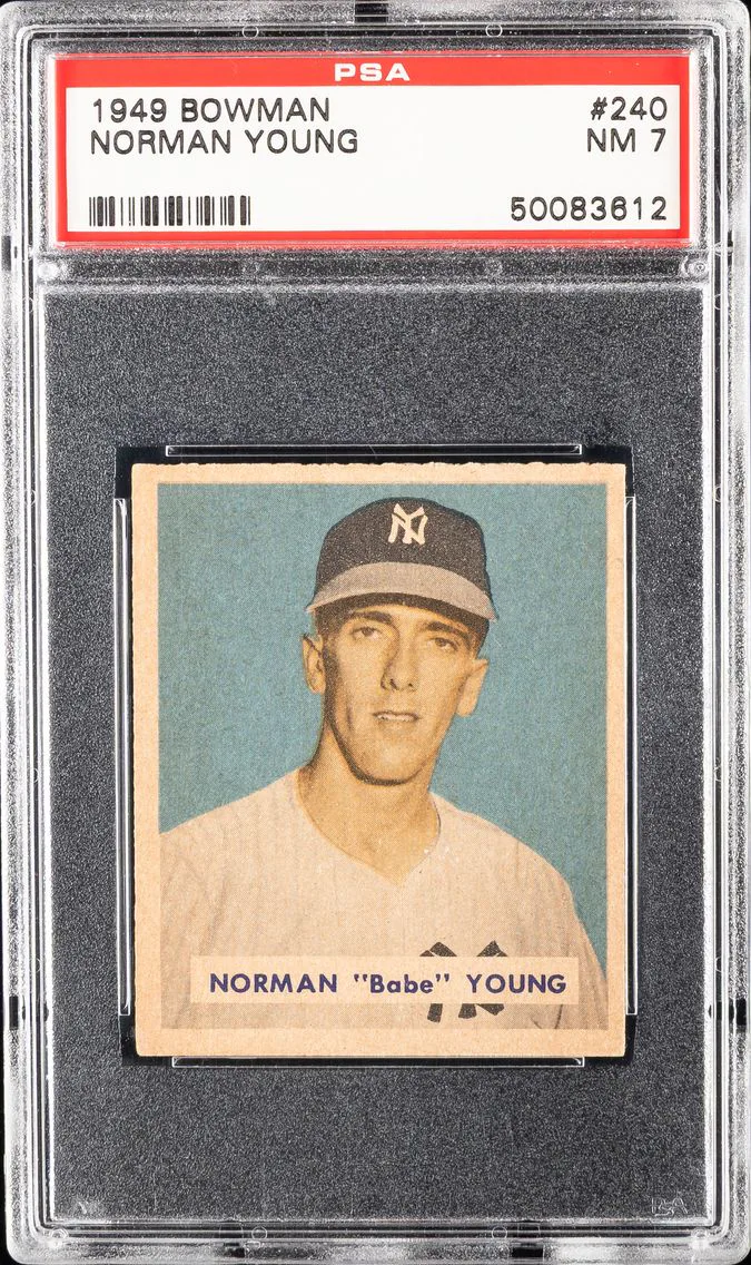 1949 #240 Norman Young PSA 7 Bowman