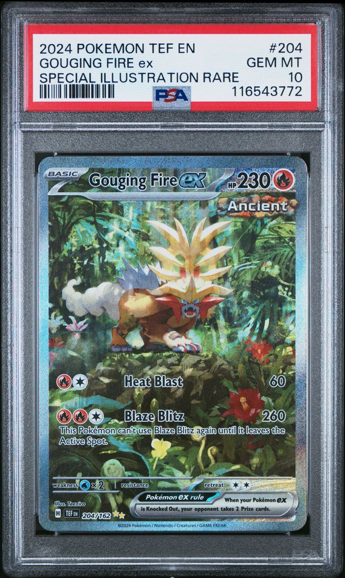 2024 #204 Gouging Fire EX PSA 10 Tef EN-Temporal Forces Pokemon