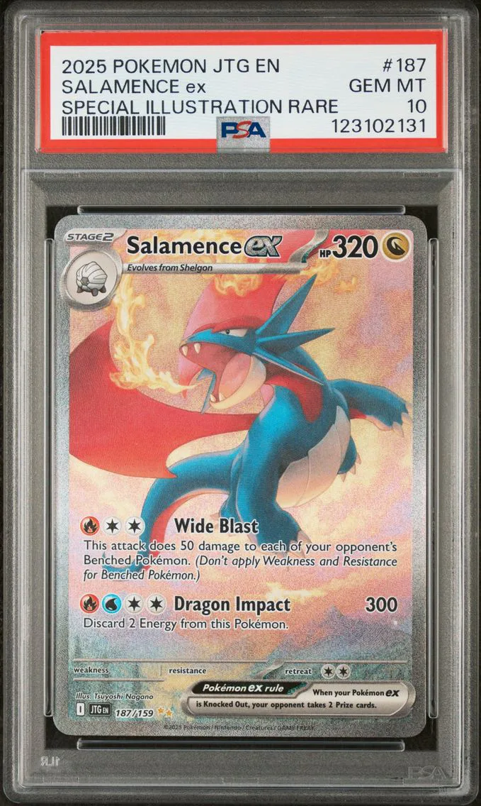 2025 #187 Salamence EX PSA 10 Jtg EN-Journey Together