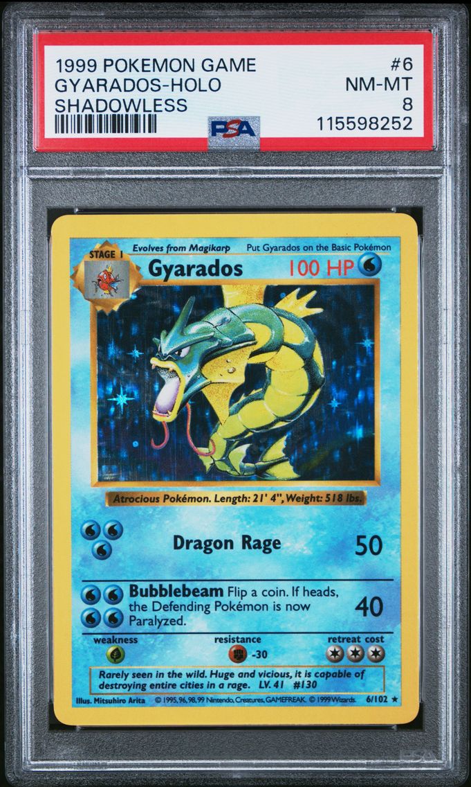 1999 #6 Gyarados-Holo PSA 8 Game Pokemon
