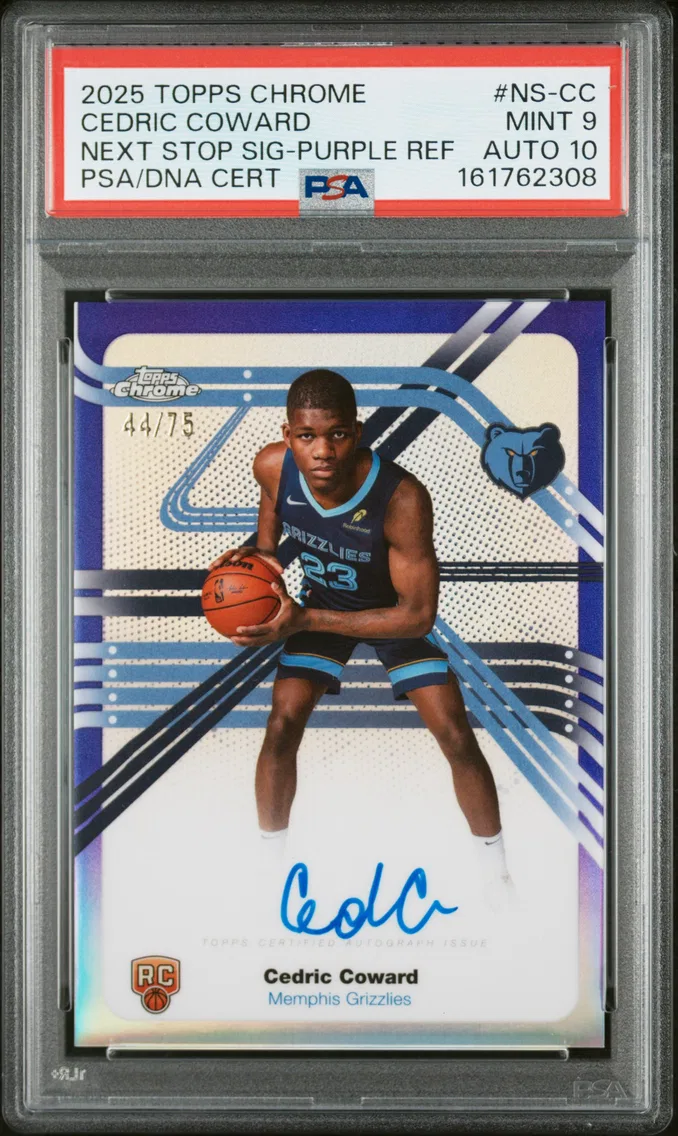 2025 #NS-CC Cedric Coward PSA 9 Topps Chrome Next Stop Signatures