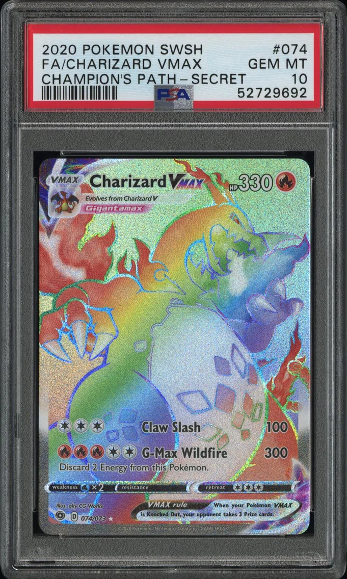 2020 #074 Full Art/Charizard Vmax PSA 10 Sword & Shield Champion's Path