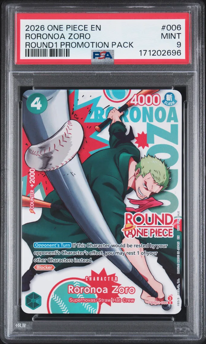 2026 #006 Roronoa Zoro PSA 9 One Piece ROUND1 Promotion Pack