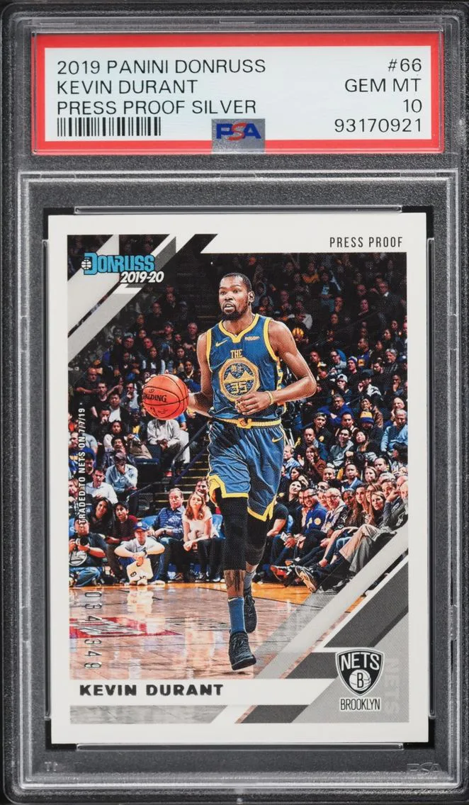2019 #66 Kevin Durant PSA 10 Donruss Press Proof Silver /349
