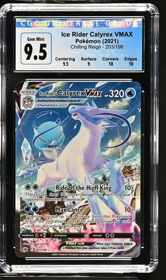 2021 #203 Ice Rider Calyrex VMAX CGC 10 Chilling Reign - English