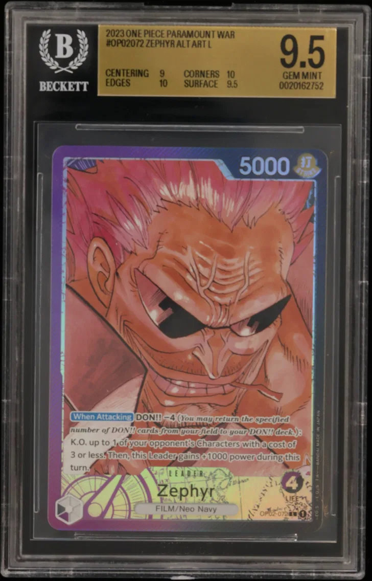 2023 #OP02072 Zephyr ALT ART L BGS 9.5 One Piece Card Game Paramount War