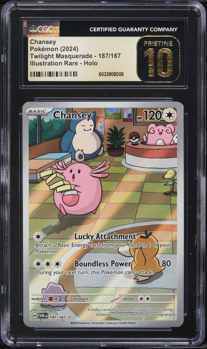 2024 #187 Chansey CGC 10 Pristine Twm EN-Twilight Masquerade Pokemon