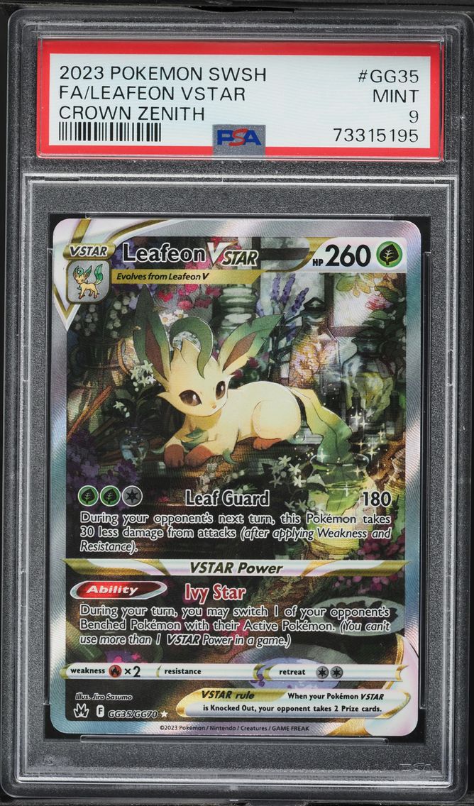 2023 #GG35 Full Art/Leafeon Vstar PSA 9 Sword and Shield Crown Zenith Pokemon