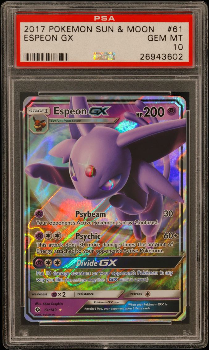 2017 #61 Espeon GX PSA 10 Sun & Moon