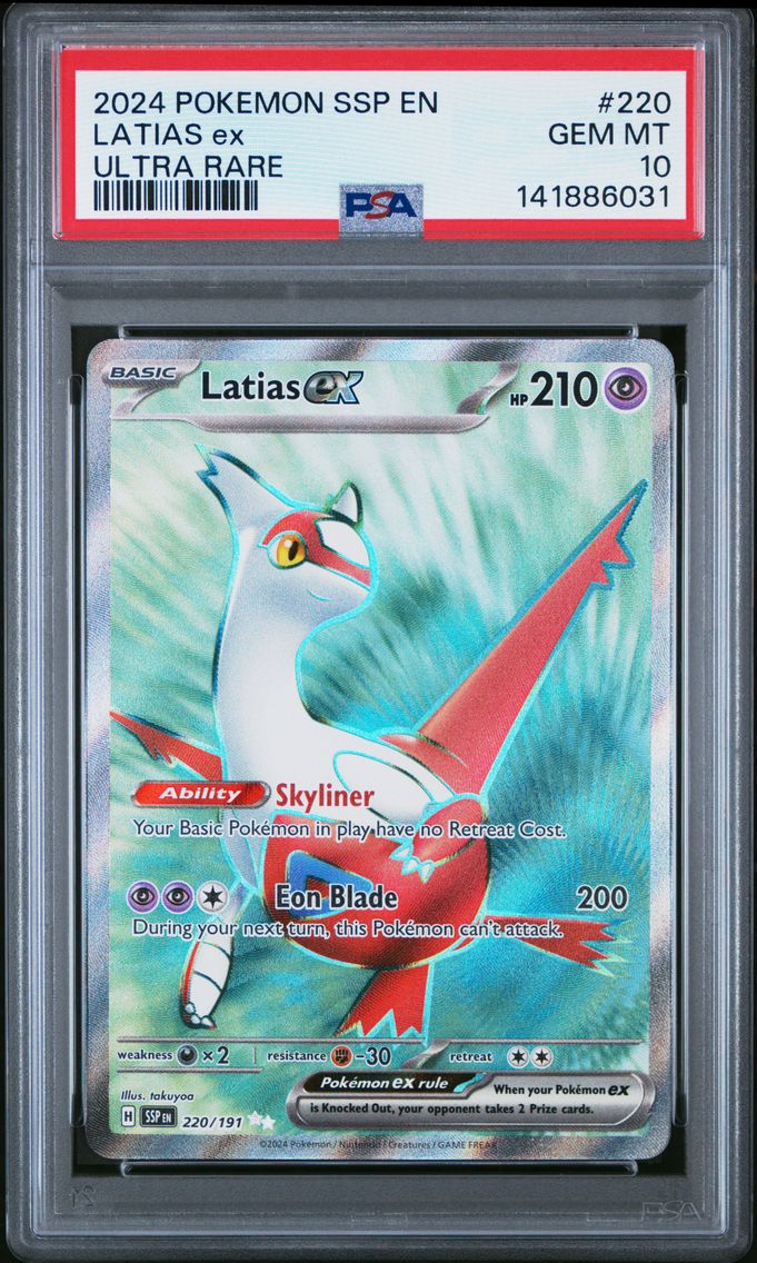 2024 #220 Latias EX PSA 10 Ssp EN-Surging Sparks Pokemon
