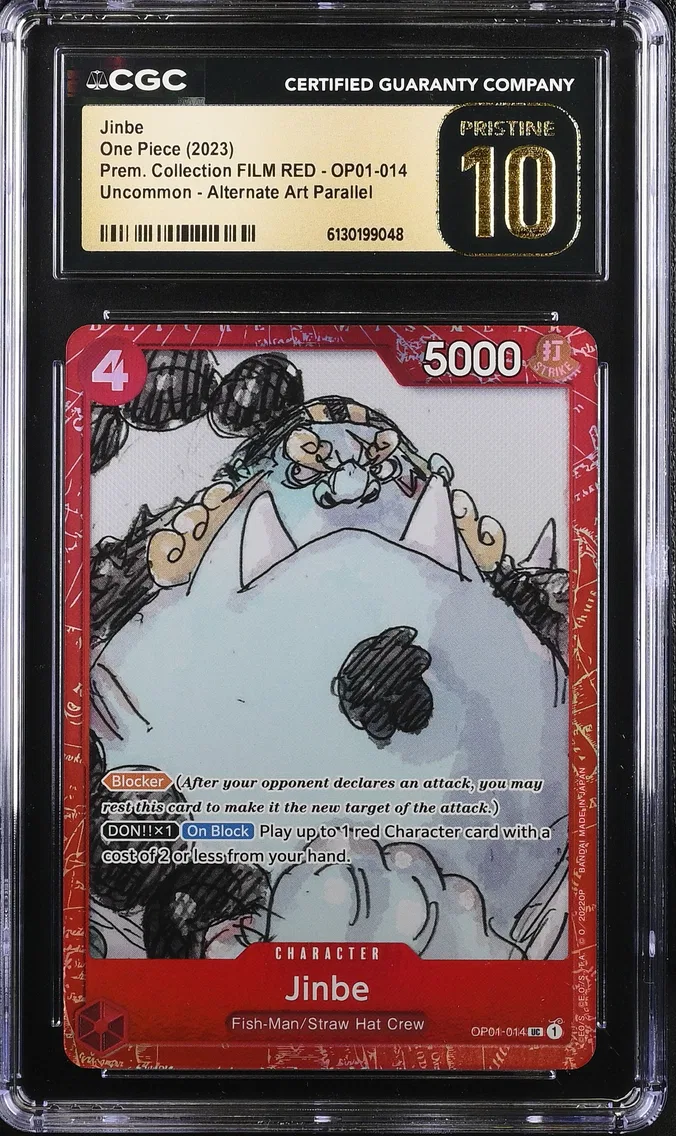 2023 #OP01-014 Jinbe CGC 10 Pristine Premium Collection FILM RED (Foil) - English