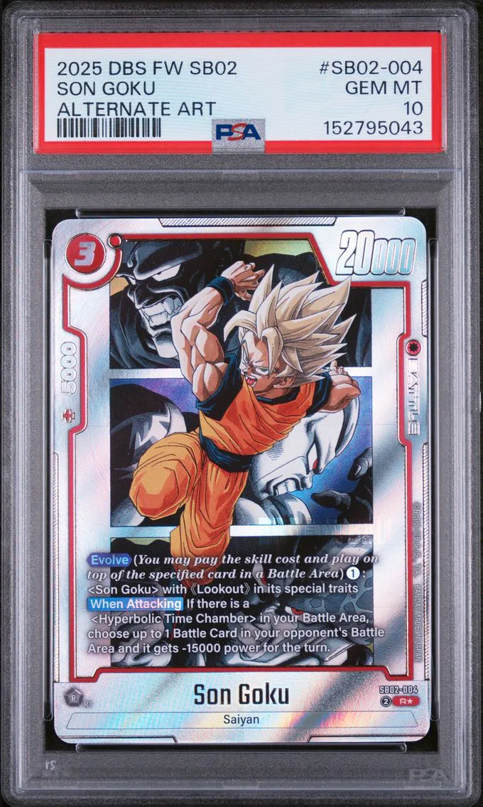 2025 #SB02-004 Son Goku PSA 10 Dragon Ball Super Card Game Fusion World Manga Booster 02