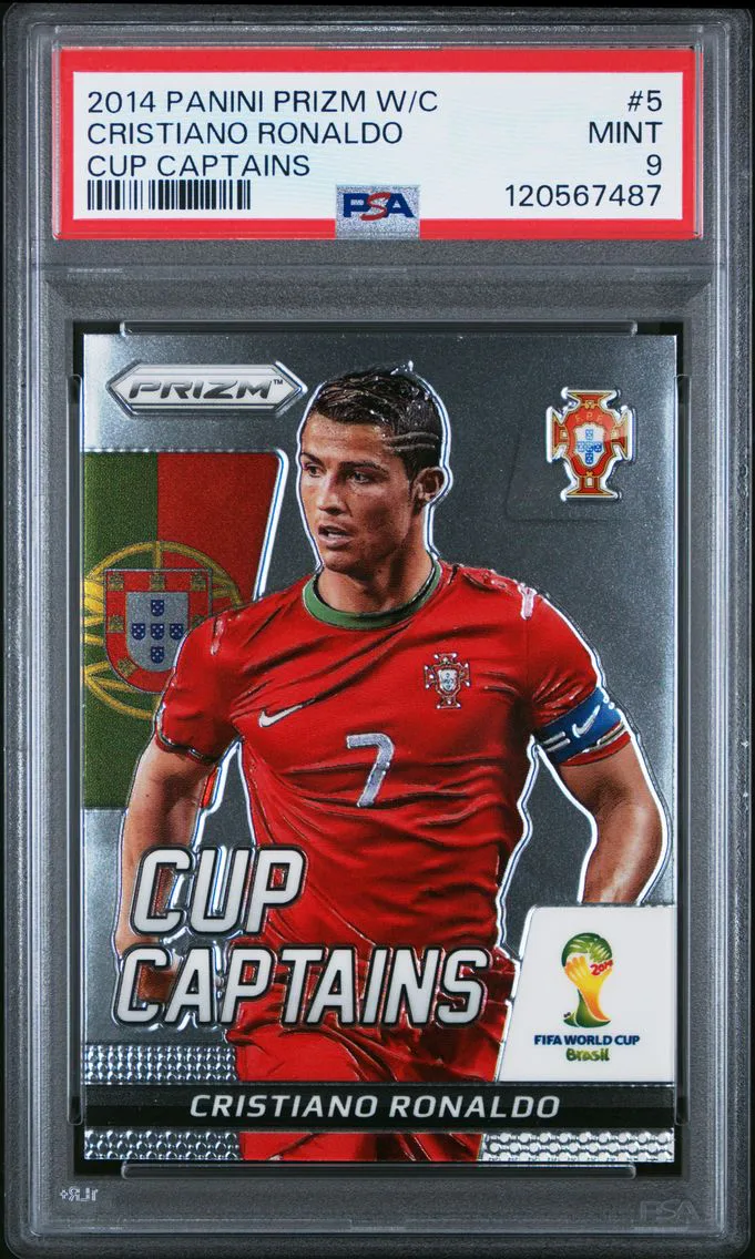 2014 #5 Cristiano Ronaldo PSA 9 Panini Prizm World Cup Cup Captains