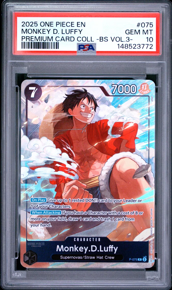 2025 #075 Monkey D. Luffy PSA 10 One Piece Premium Card Collection -Best Selection Vol.3-